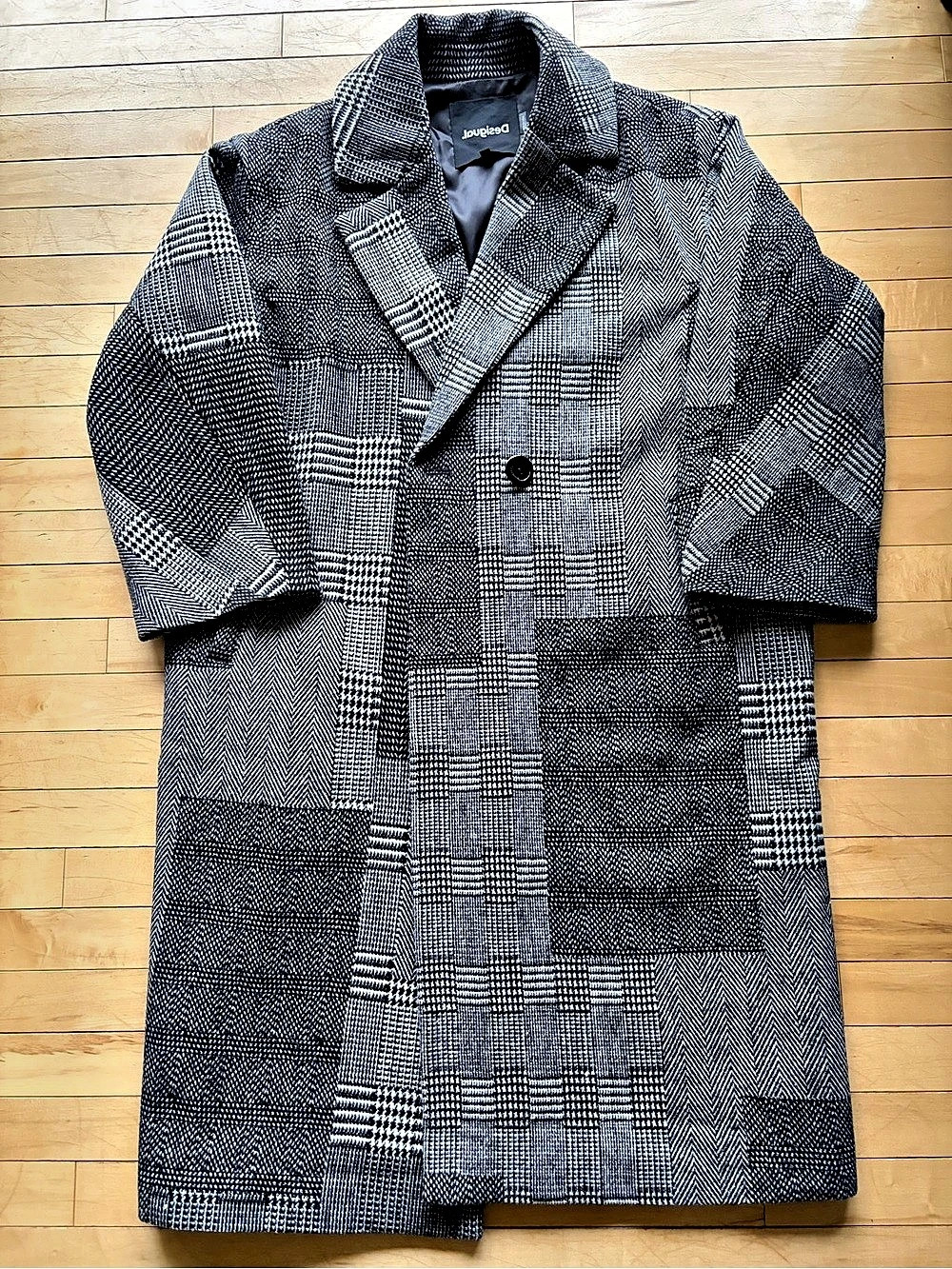 Desigual Oversized Gray Peacoat